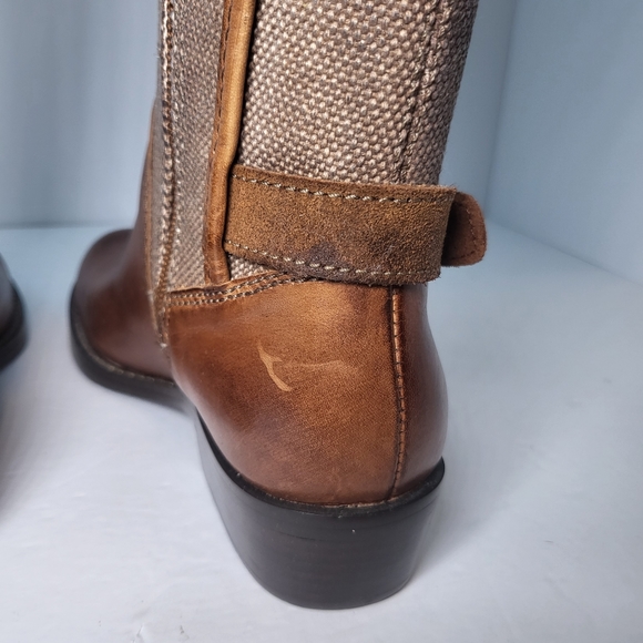 Harley Davidson Womens Size 6 Heatherton Biker Boots Black Leather/Canvas Zip - Picture 3 of 15